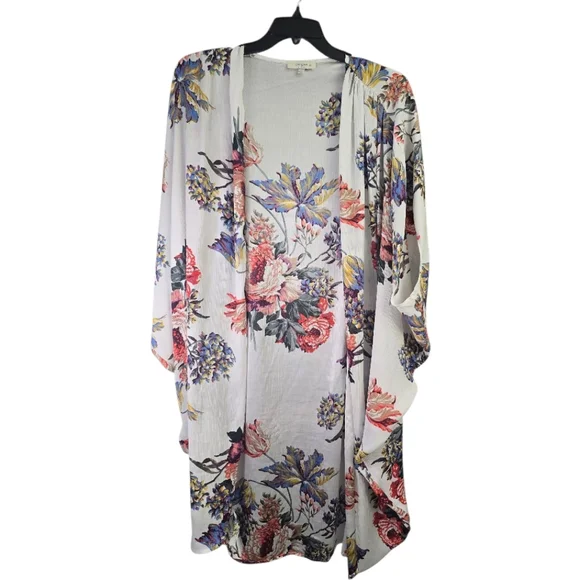 Umgee Floral Kimono Cardigan, Plus Size 1X/2X - Picture 2 of 5